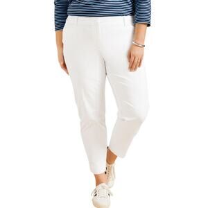 Talbots Petite White Perfect Crop Curvy Chino Pants Size 16 Stretch Classic